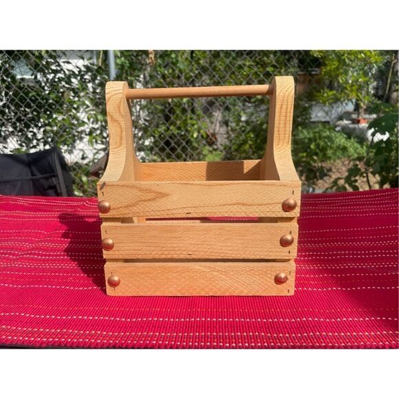 Custom Wood Beverage Caddy W/ Bottle Opener/4-Pack New - Picture 3 of 16